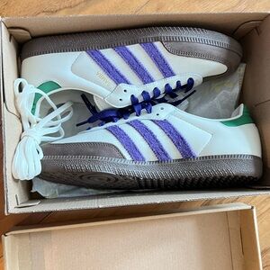 Adidas SAMBA OG UK 5.5 Off White, Collegiate Purple &  green